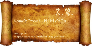 Komáromi Miklós névjegykártya